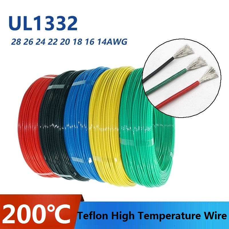 UL1332 เทฟลอนลวดอุณหภูมิสูงทนกรดและด่างทนน้ํามันชุบดีบุกทองแดงลวดอิเล็กทรอนิกส์ลวดเทฟลอน