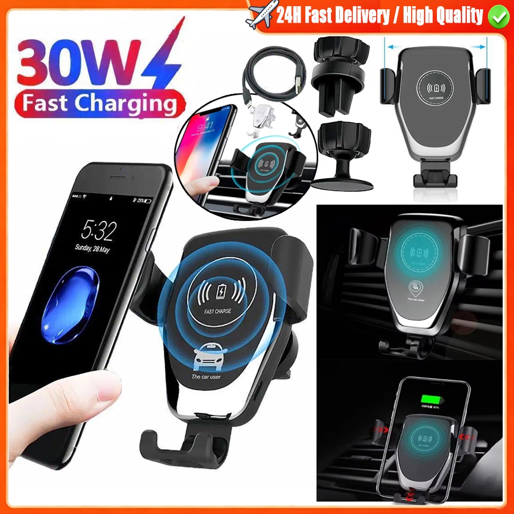 [ 12hจัดส่ง] 2 ชิ้น 30 วัตต์ Wireless Fast Charger Car Mount Air Vent ที่วางโทรศัพท์มือถือแท่นชาร์จทํางานสมาร์ทโฟน
