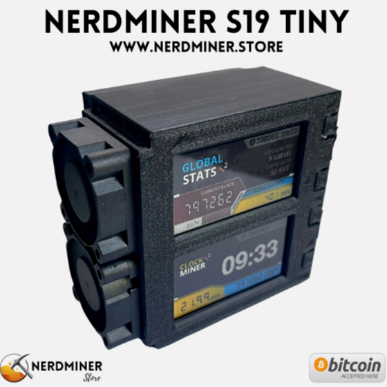 ⭐Nerd Miner S19 Tiny - Bitcoin Solo Lottery Miner - BTC - Cryptominer Ner