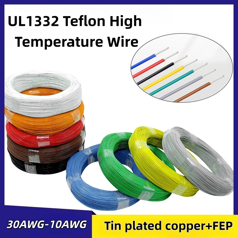 UL1332 ลวดเทฟลอนลวดเชื่อมต่อทองแดงชุบดีบุกทนอุณหภูมิสูง 200℃ ลวดอิเล็กทรอนิกส์