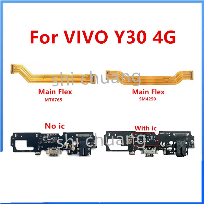 สําหรับ VIVO Y30 4G MT6765 SM4250 Charger USB Connector Dock ชาร์จพอร์ตแจ็คบอร์ด LCD Flex หลักเมนบอร