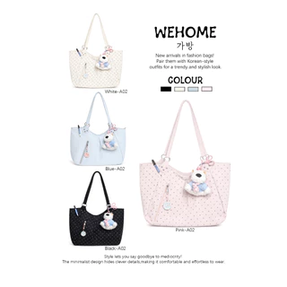 【🚚ส่งสินค้าพร้อมส่ง】WEHOME Joy Bag ins สไตล์คาซิวัล เป้เป้สไตล์สาวๆ สีโดปามีน tote bag