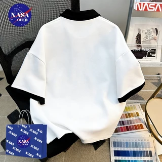 【จัดส่งจากกรุงเทพฯ】🔥NASA ฤดูร้อน ซิปครึ่งตัว oversized POLO ยูนิเซ็กส์ minimal ลายแมวน้อย🐱แฟชั่น เทรนด์ เสื้อ YG4137