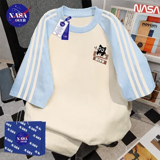 【จัดส่งจากกรุงเทพฯ】🔥NASA ฤดูร้อน ซิปครึ่งตัว oversized POLO ยูนิเซ็กส์ minimal ลายแมวน้อย🐱แฟชั่น เทรนด์ เสื้อ YG4137