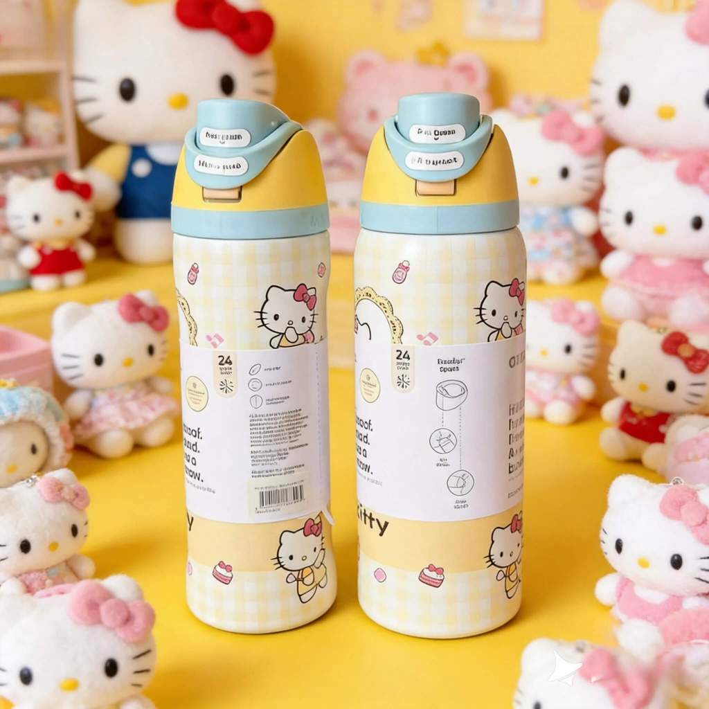 Owala Kitty Snoopy Tumbler | ขวดน้ําสแตนเลส | ถ้วยฟางฉนวนสูญญากาศสองชั้นสําหรับเดินทางยิมโรงเรียน