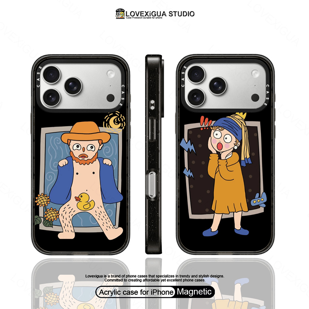 น่ารักสนุกเด็กสาวเคสโทรศัพท์แม่เหล็กสําหรับiPhone 17Pro Max 17Air 16 Plus 17 16 15 14 13 12 Pro Maxกรณีกันกระแทกป้องกันปกหลัง