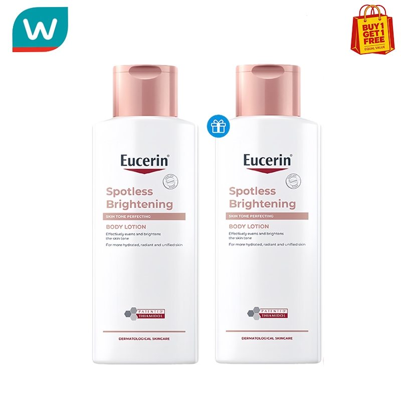 [ ซื้อ 1 แถม 1 ] Eucerin SPOTLESS BRIGHTENING THIAMIDOL SKIN TONE PERFECTING BODY LOTION 250ML Body Lotion สําหรับผิวกระจ่างใส
