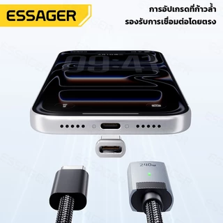 ESSAGER Strong Magnetic C ถึง C สายชาร์จเร็ว 240W ชิป E-Marker โน้ตบุ๊ค MBk สายเคเบิลข้อมูลแบบถักสากล