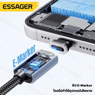 ESSAGER Strong Magnetic C ถึง C สายชาร์จเร็ว 240W ชิป E-Marker โน้ตบุ๊ค MBk สายเคเบิลข้อมูลแบบถักสากล
