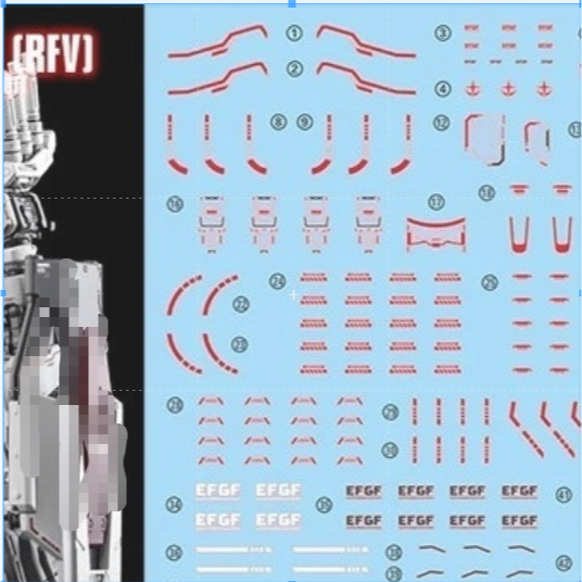 YAN GHOST RFV HG 1/144 RX-78 [G]E EX Water Slide Decal HG105 YANHG105