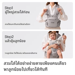 usbettas เป้อุ้มเด็ก ที่นั่งสะโพก มัลติฟังก์ชัน 0-36M ตามหลักสรีรศาสตร์ ลดปวดหลัง ผ้านุ่ม ระบายอากาศ กันลื่น