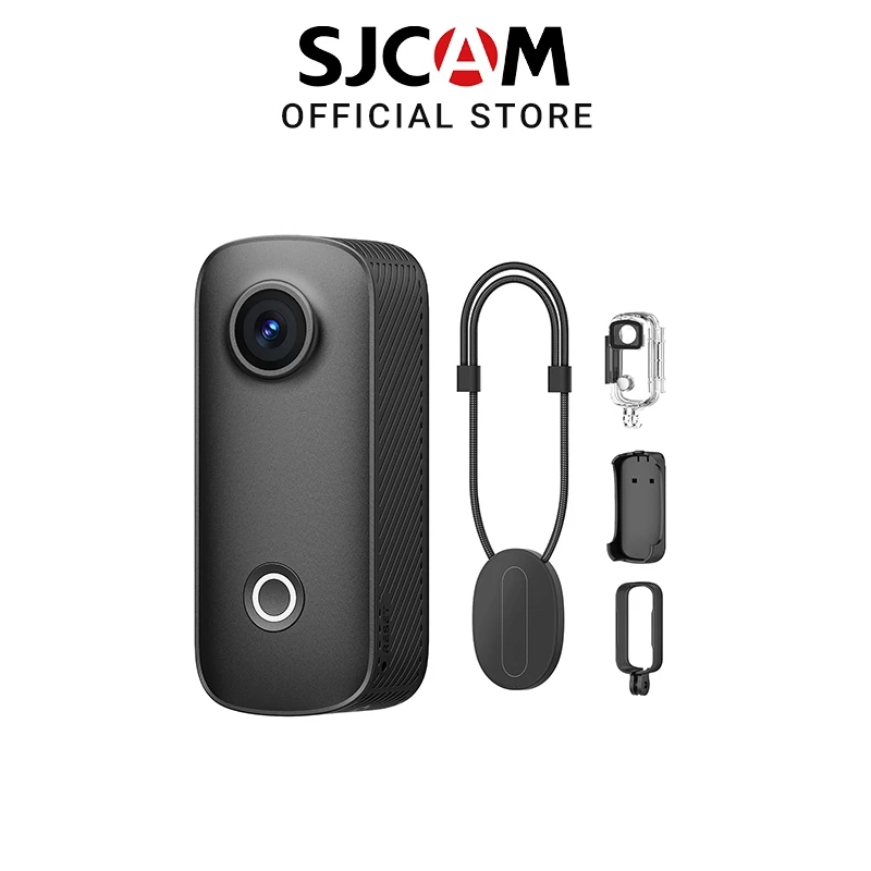 SJCAM C100PRO 4K Thumb Body Camera Standard Combo,2.5H Power,32g Light-Weight POV กล้องพร้อมการเสถียรภาพ,Magnetic Wearable Action Cam สําหรับการเดินทาง (ไม่มี SD CARD)