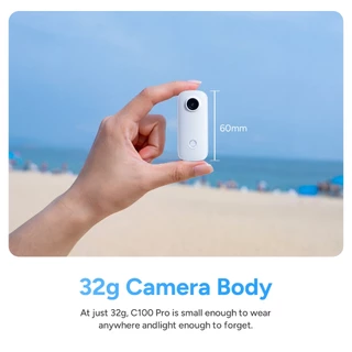 SJCAM C100PRO 4K Thumb Body Camera Standard Combo,2.5H Power,32g Light-Weight POV กล้องพร้อมการเสถียรภาพ,Magnetic Wearable Action Cam สําหรับการเดินทาง (ไม่มี SD CARD)