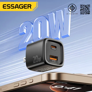 Essager PD 20W USB C + Type C Charger Fast Charging Quick Chargers Wall Plug Adapter