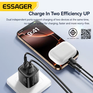 Essager PD 20W USB C + Type C Charger Fast Charging Quick Chargers Wall Plug Adapter