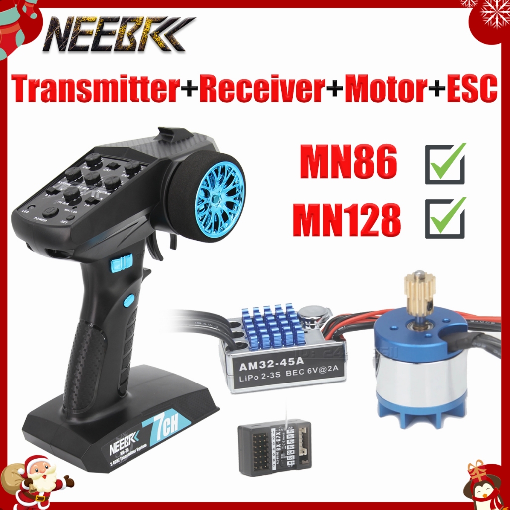 MN128 MN86 RC Brushless ชุดอัพเกรด 2830 2400KV Outrunner มอเตอร์ AM32 45A Brushless ESC 7CH เครื่องส่งสัญญาณ 6 พินชุดควบคุมสําหรับ MN128 MN86 Crawler อัพเกรดชุด