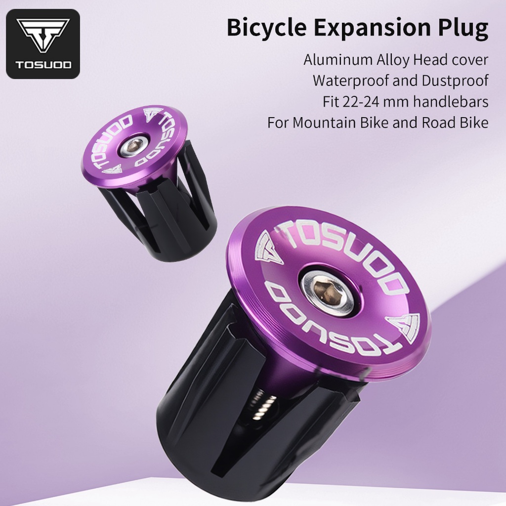 2PC TOSUOD จักรยาน Handlebar Plug Caps เหมาะกับ 17-22 มม.ท่อเหล็กอลูมิเนียมปรับขยาย Grip ครอบคลุม Smooth Edge MTB Road Bike อุปกรณ์เสริม