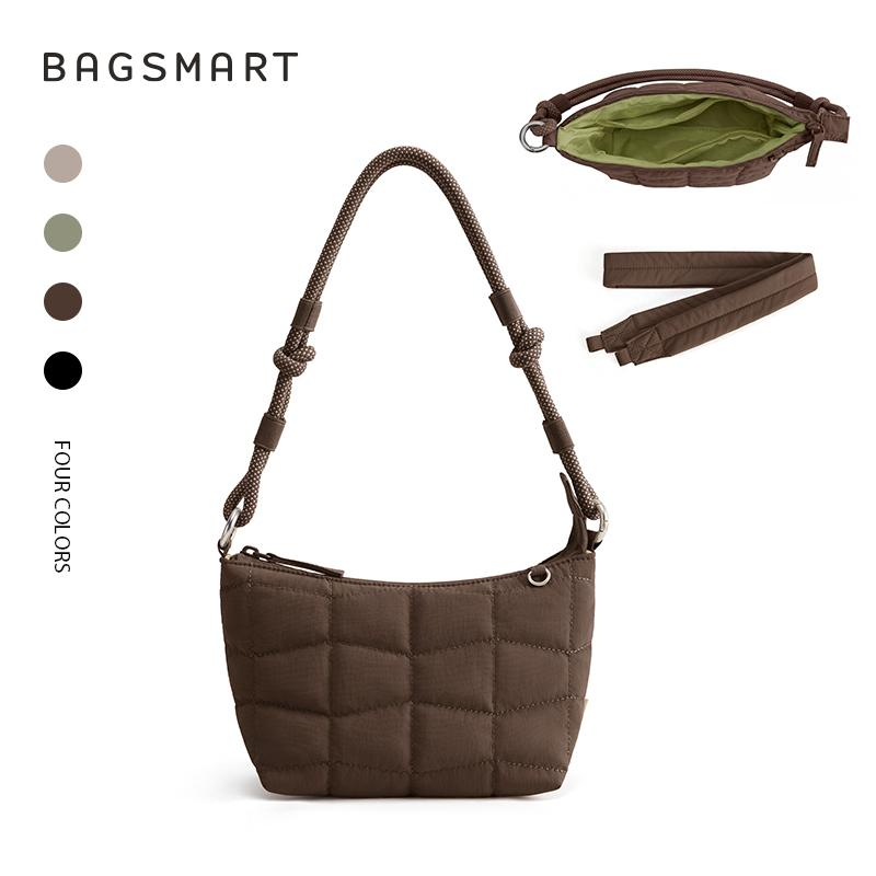 BAGSMART TRINI กระเป๋าสะพายข้างผู้หญิงแฟชั่น กระเป๋าสะพายไหล่ Puffy Bag น้ำหนักเบา ทนน้ำ มีซิปหลายช่อง สายถอดได้