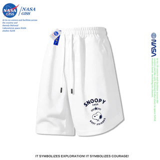 NASA กางเกงขาสั้นชายหญิง สไตล์ลำลอง summer SNOOPY พิมพ์ลาย Shorts ผ้านุ่ม หลวมและระบายอากาศ ทรงสวย ใส่สบาย