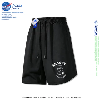 NASA กางเกงขาสั้นชายหญิง สไตล์ลำลอง summer SNOOPY พิมพ์ลาย Shorts ผ้านุ่ม หลวมและระบายอากาศ ทรงสวย ใส่สบาย