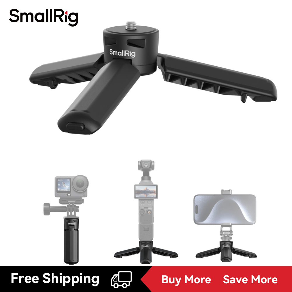 SmallRig One-Touch Deploy Mini ขาตั้งกล้องขนาดเล็กสําหรับ DJI Osmo Pocket 4P 4 3 /Action 6/5 Pro/Nano, สําหรับ Insta360 Luna Ultra, สําหรับวิดีโอแสง/โทรศัพท์/กล้องสีดํา 6049, สีขาว 6795