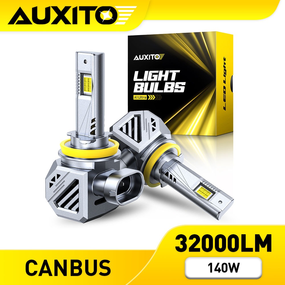 AUXITO H11 140W 32000LM LED A1ULTRA ไฟหน้ารถ Super Bright LED ไฟหน้า 6500K Canbus ฟรี