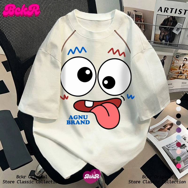 【จัดส่งตลอด 24 ชั่วโมง】 BCKR ลายกราฟฟิตี้การ์ตูนชุดหน้าร้อนคอกลมเสื้อ oversizeผู้หญิงtshirtYG4879