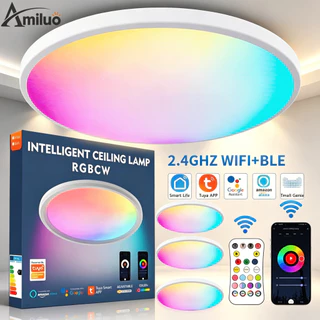 Amiluo ไฟเพดาน LED 30CM 24W สมาร์ท WiFi RGBCW Tuya Alexa กันน้ำ