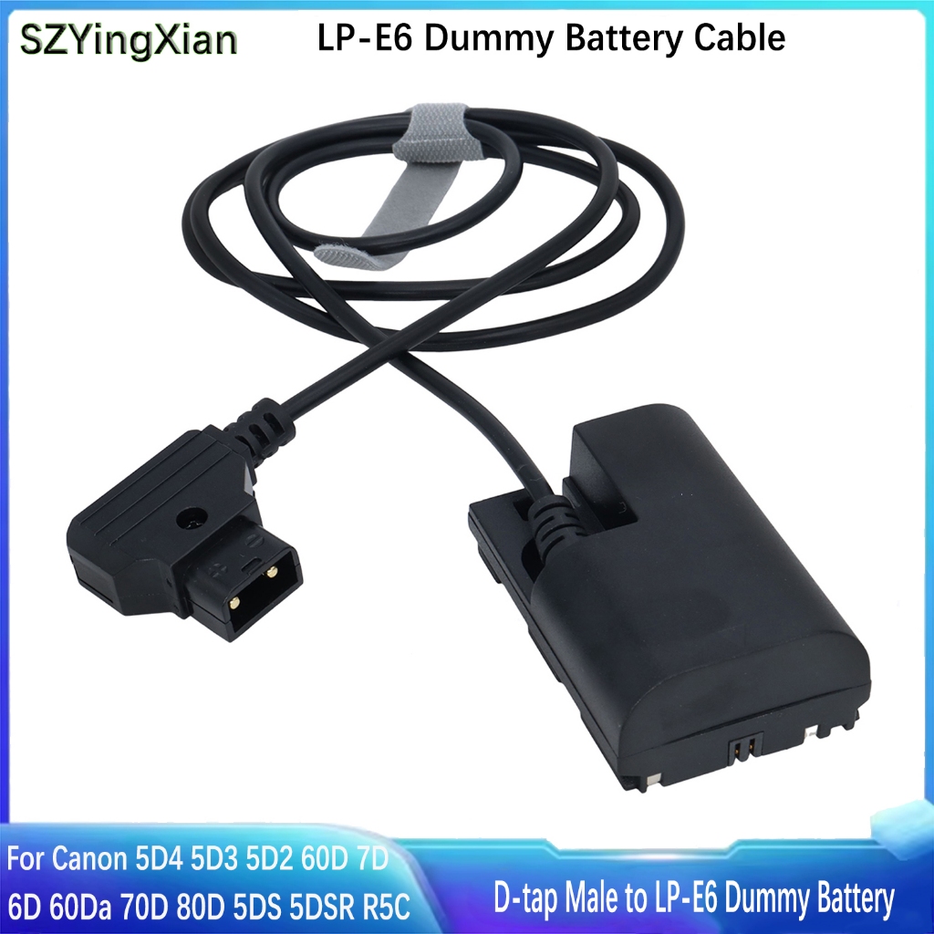 D-Tap ถึง LP-E6 Dummy แบตเตอรี่สําหรับ Canon 5D4 5D3 5D2 60D 7D 6D 60Da 70D 80D 5DS 5DSR R5C