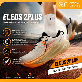 【361 Degrees】 Eleos 2.0 Plus│รองเท้าวิ่งคุณภาพสูง ยางRPUพิเศษ กันลื่นสูง ความทนทานยิ่งขึ้น วัสดุอเนกประสงค์ 672612224
