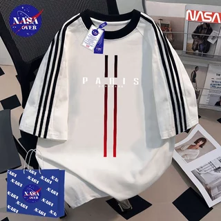 【จัดส่งตลอด 24 ชั่วโมง】🔥NASAชุดหน้าร้อนเรียบง่ายลำลองoversize เสื้🌍คอกลมใส่ได้ทั้งชายหญิงเสื้อYG1268