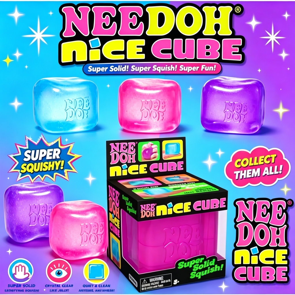 【สินค้าพร้อมส่ง】needoh nice cubeของเล่นบีบคลายเครียดรูปทรงลูกบาศก์ นุ่มนิ่ม ช่วยบรรเทาความเครียดและความวิตกกังวล