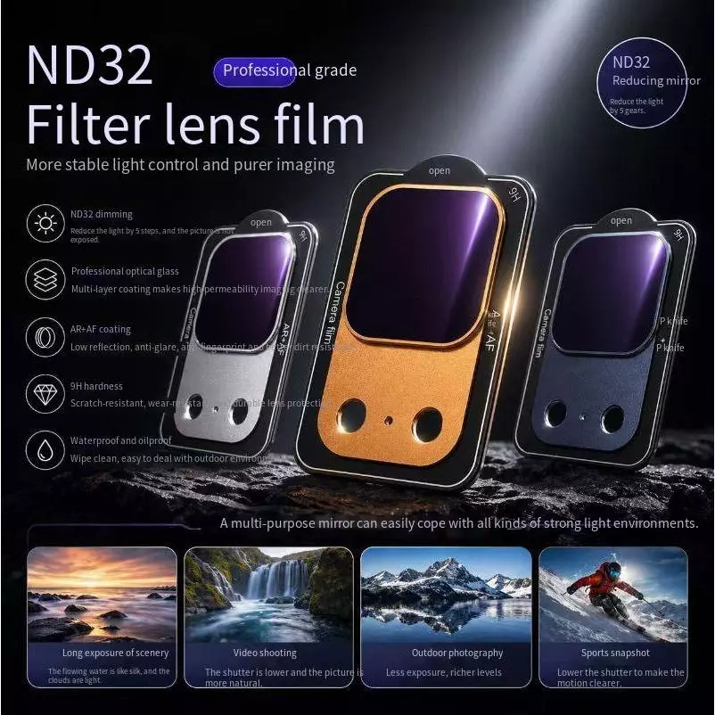 ฝาครอบป้องกันเลนส์แม่เหล็ก IPhone17promax iPhone17Pro พร้อมฟิล์มป้องกันเลนส์เคลือบป้องกันแสงสะท้อน AR