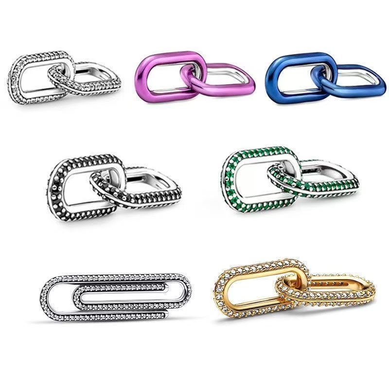 2026 NewS925ME Series Prickly Pile Double Chain Clasp Pendant / Fashion Minimalist Pendant