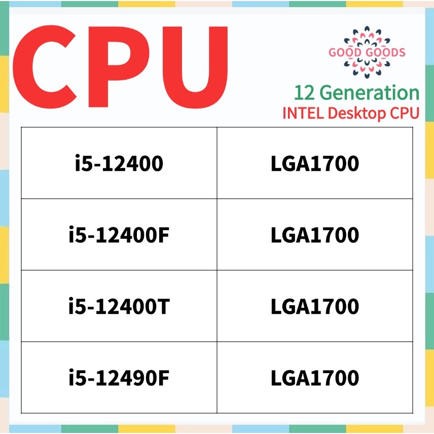 I5-12400 i5-12400F i5-12400T i5-12490F 12th generation INTEL Core เดสก์ท็อป CPU LGA1700