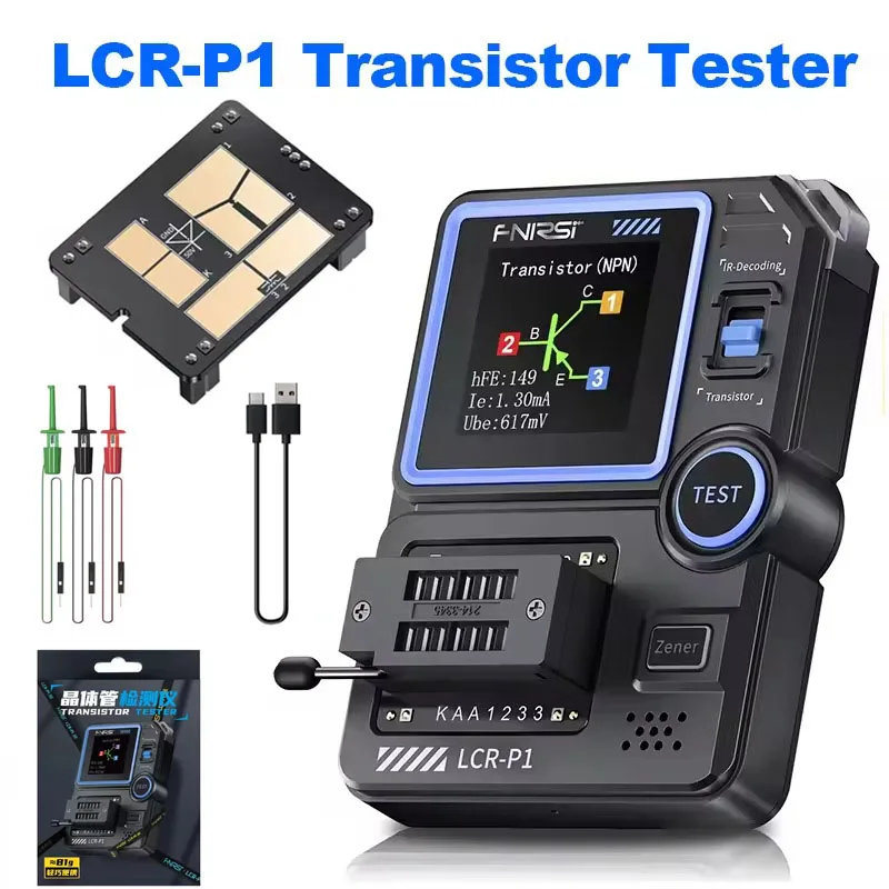 FNIRSI LCR-P1 เครื่องทดสอบทรานซิสเตอร์ไดโอด Triode ทรานซิสเตอร์ Capacitance Meter ความต้านทาน LCR ES