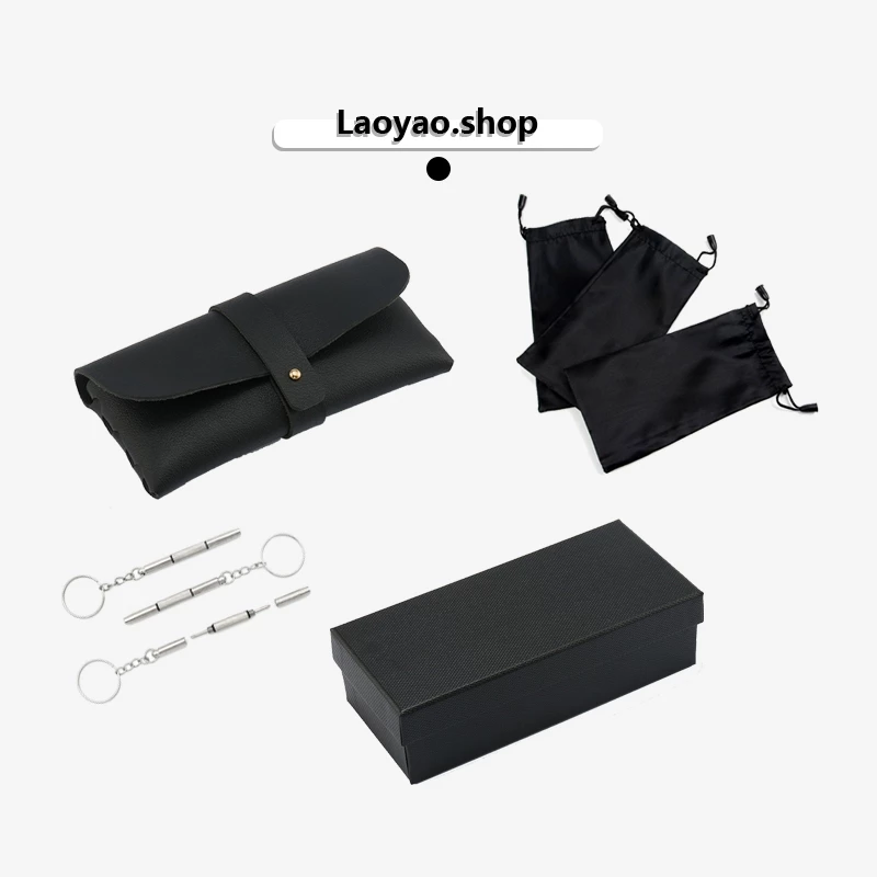 Laoyao.shop กรอบแว่นตาบรรจุภัณฑ์ด้านนอกแว่นตากระเป๋าผ้าแว่นตาผ้ามัลติฟังก์ชั่ไขควงเก็บปฏิบัติแบบพกพาเครื่องมือป้องกันดวงตา PJ001
