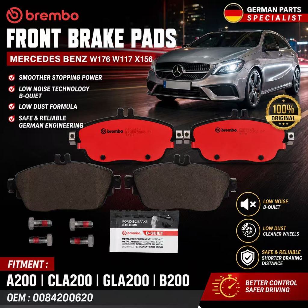 BREMBOผ้าดิสก์เบรกหน้า MERCEDES BENZ A-CLASS W176 A250 W156 GLA250 W246 W117 CLA250 0084200620