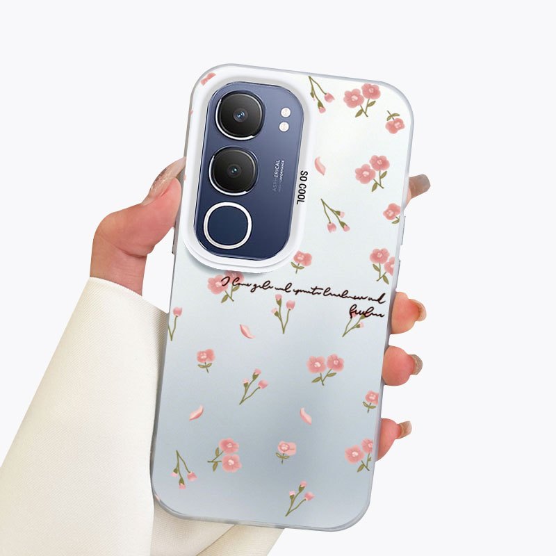 YBDเคสโทรศัพท์สําหรับVivo Y19S Pro Y29 5G Insสไตล์ดอกไม้สีขาวโบว์ป้องกัน?ฝาครอบกันกระแทกรอยขีดข่วน