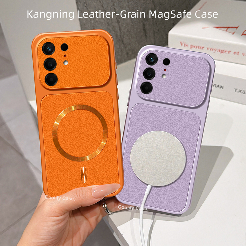 SAMSUNG เคสแม่เหล็กสําหรับSamsung Galaxy S26 S25+ S24 Plus s23 Ultra S25 FE [เปลี่ยนทันทีIPhone 17] Silkyหนังเคสโทรศัพท์หรูหรา