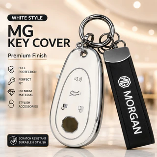 MG S5 EV D+ V+ X+ Cyberster Silver Edge สีดําสีขาวสมาร์ทฝาครอบกุญแจรีโมทพร้อมพวงกุญแจ