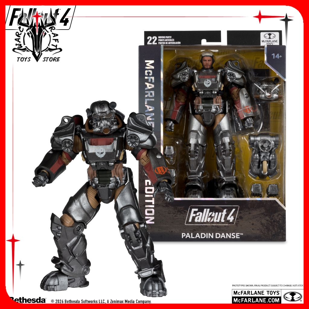 [ในสต็อก]McFarlane Toys FALLOUT T60 PALADIN DENSE (FALLOUT 4) GAMING EDITION 7 นิ้ว Action Figure