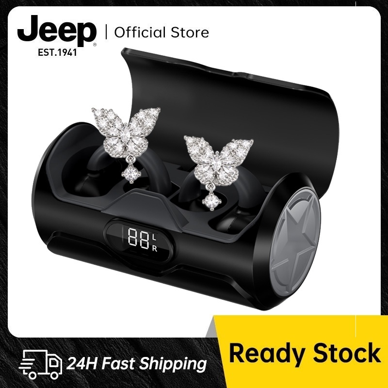 Jeep EC003 คลิปบนหูฟังบลูทูธไร้สาย กันน้ํา IPX5 HD Calls พร้อมไมโครโฟน ต่างหูแฟชั่น DIY หูฟังเปิดหู