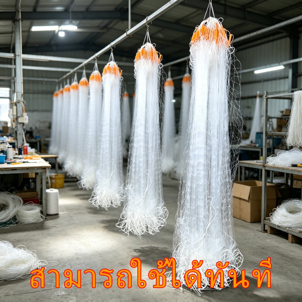 อวนไนลอนถ่วงตะกั่ว ชั้นเดียว/3ชั้น จับปลาใหญ่โดยเฉพาะ ตาข่าย 2-8 ซม. ยาว 25-70 ม. แข็งแรงทนทาน รองรับน้ำหนักได้ดี