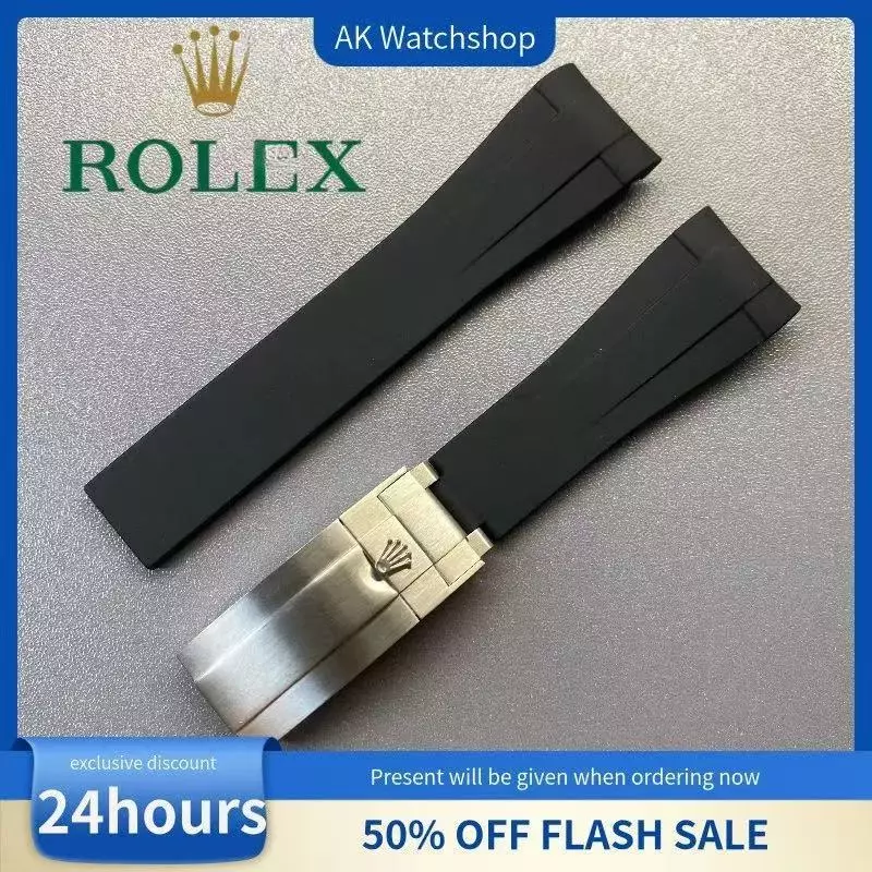 {ยางธรรมชาติ}สายนาฬิกาสําหรับ Rolex – เข้ากันได้กับ Daytona, Submariner, Explorer, GMT-Master (20mm, 21mm) – สายนาฬิกากันน้ําแบบสปอร์ตสําหรับผู้ชาย