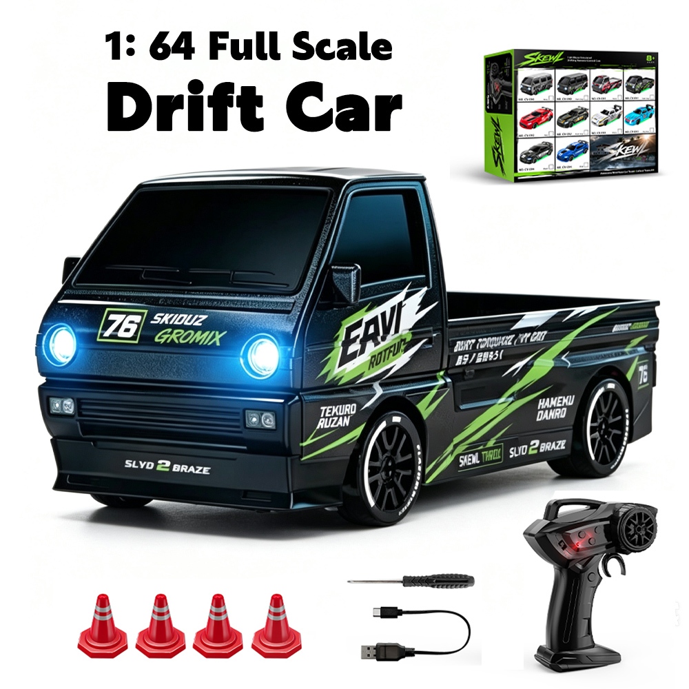 ใหม่ 1/64 Mini Drift รถคันเร่งเต็มรูปแบบเดสก์ท็อปรีโมทคอนโทรล 4WD Racing Micro Card Van GTR รุ่นของเล่นเด็กของขวัญ