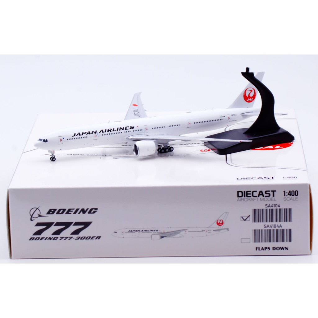 SA4104 โลหะผสมสะสมเครื่องบินของขวัญ JC Wings 1:400 Japan Airlines JAL Boeing B777-300ER Diecast เครื
