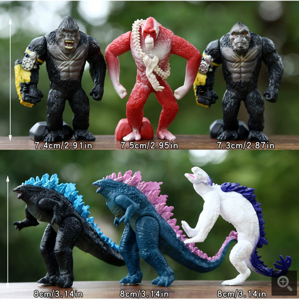Godzilla ไดโนเสาร์ King Kong กอริลลา Chimpanzee Monster Warcraft ของเล่นรูปตุ๊กตาเครื่องประดับเค้กอุปกรณ์เสริมของขวัญ
