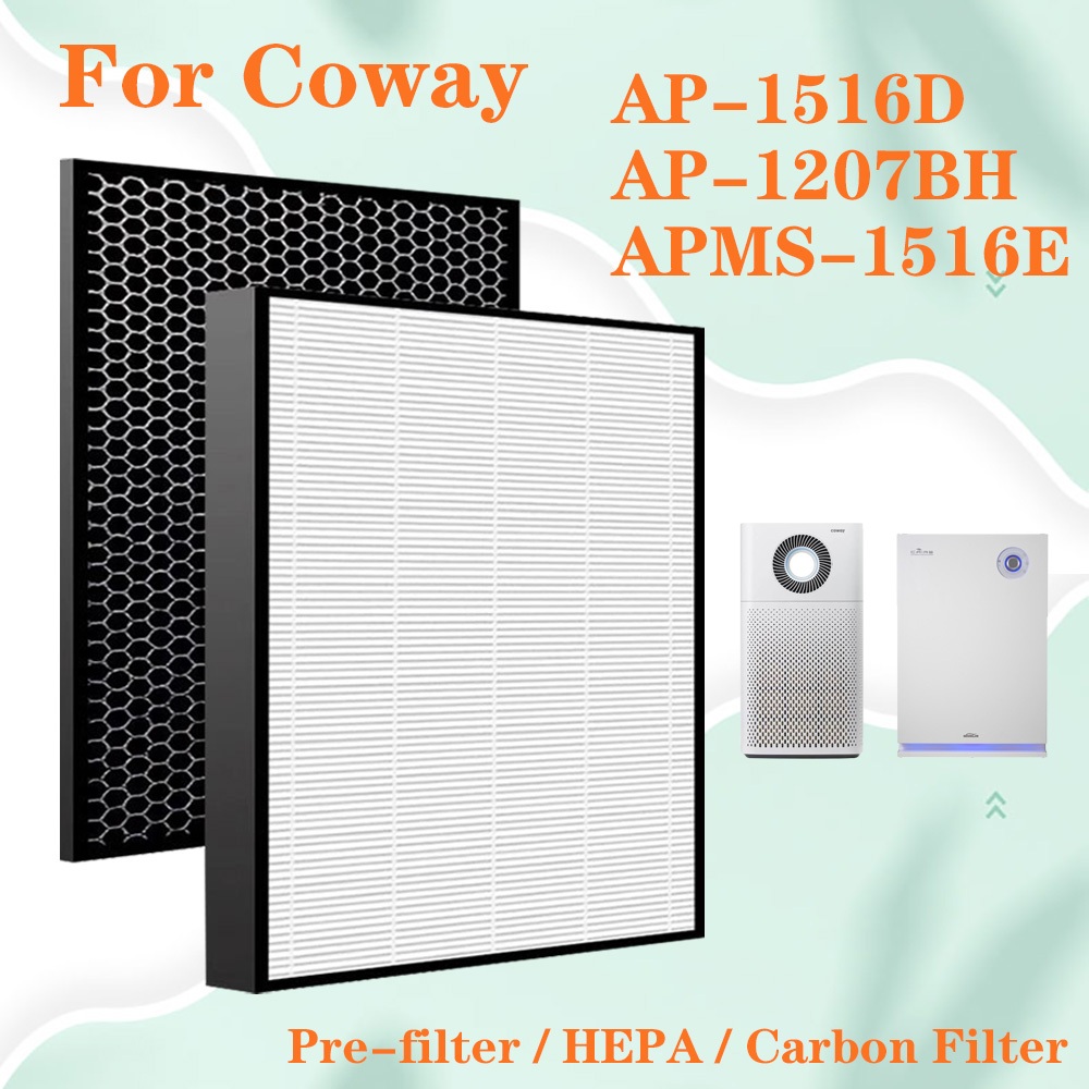 สําหรับเครื่องฟอกอากาศ Coway Storm AP-1516D AP-1207BH APMS-1516E เปลี่ยนตัวกรอง HEPA และเปิดใช้งานคา