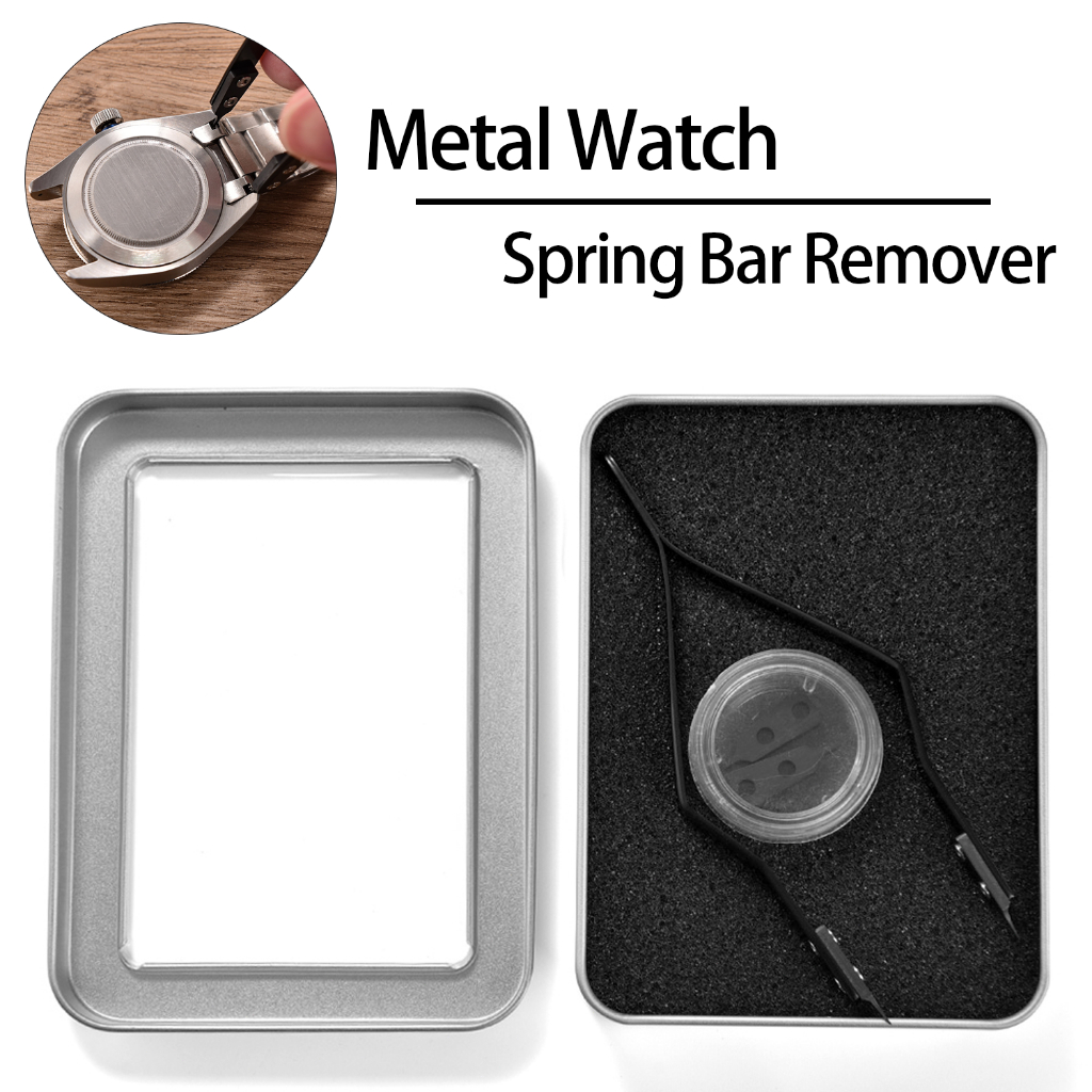 7825 V-Shaped สแตนเลสนาฬิกาฤดูใบไม้ผลิ Bar Remover Tweezer ความแข็งสูง Precision Watchmaker ซ่อมเครื